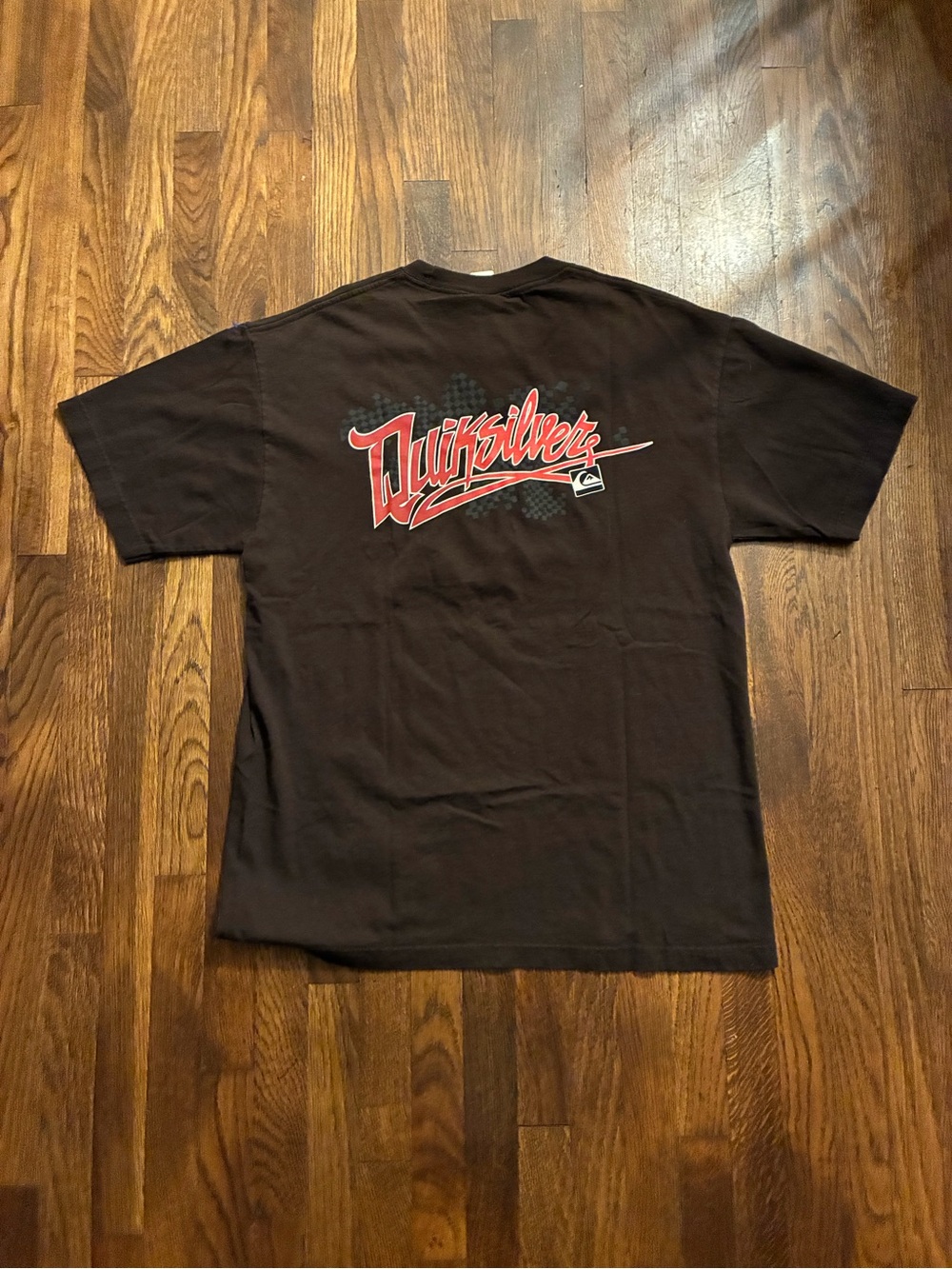 Quiksilver Black Tee with Red Script Logo